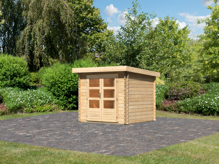 Karibu Gartenhaus Bastrup 2 natur