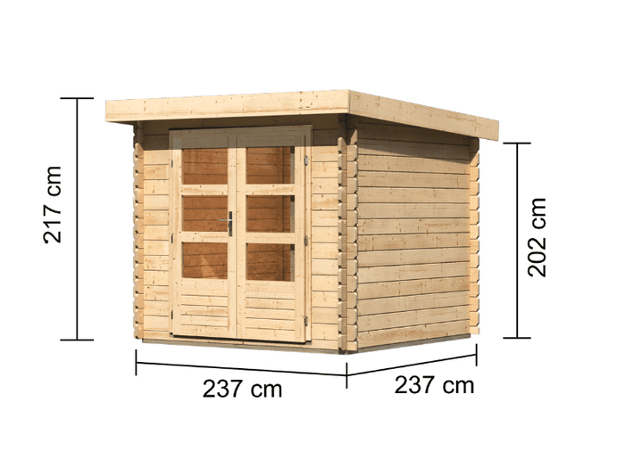 Karibu Gartenhaus Bastrup 2 natur