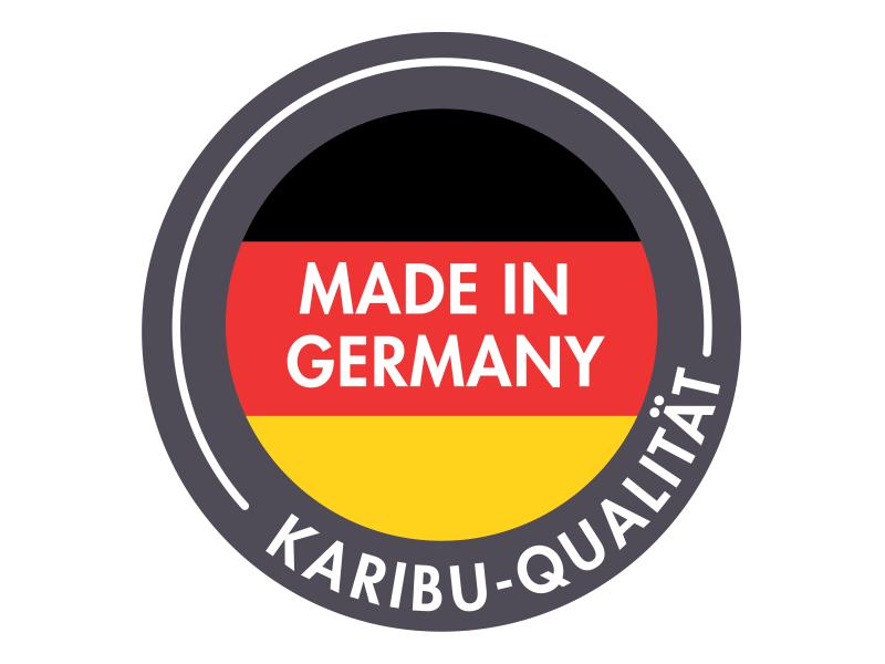 Karibu Gartenhaus Kandern 2 terragrau mit Anbaudach 2,35 m inkl. Rückwand