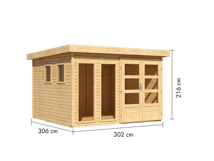 Karibu Gartenhaus Lahar 6, natur , 19 mm