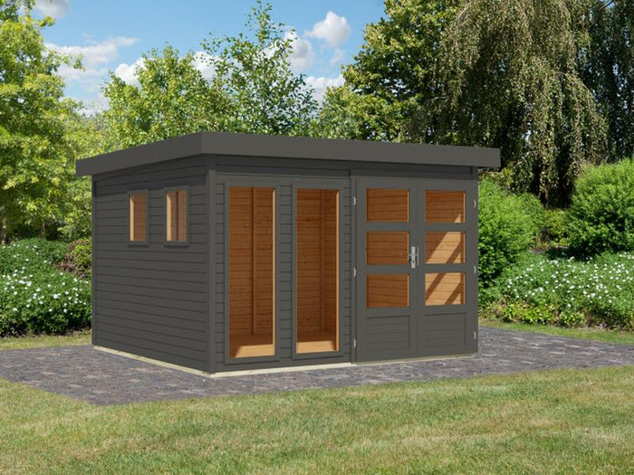 Karibu Gartenhaus Lahar 6, terragrau komplett, 19 mm