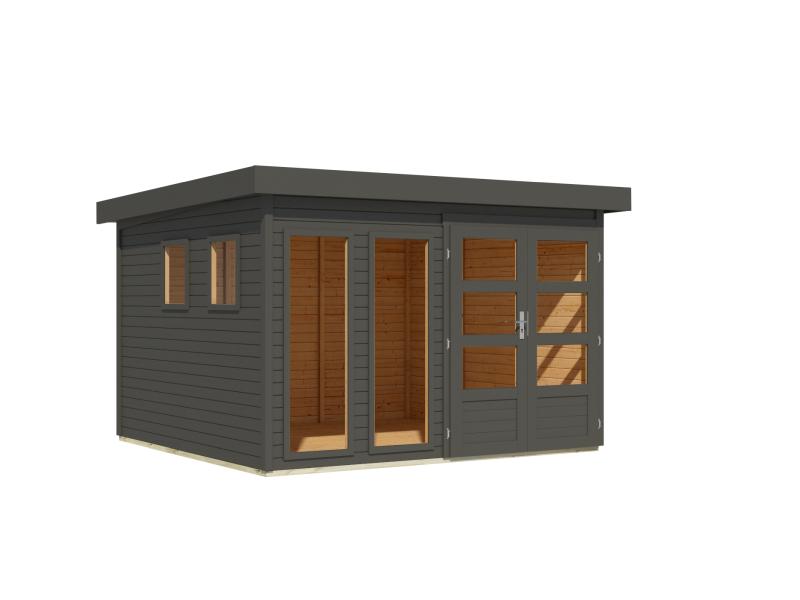 Karibu Gartenhaus Lahar 6, terragrau komplett, 19 mm