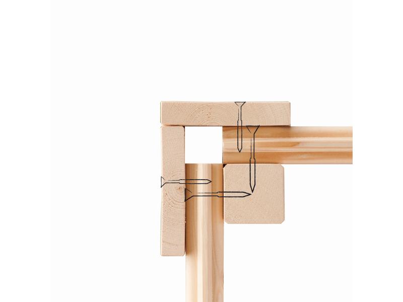 Karibu Gartenhaus Ravenna 1 natur, inkl. Fußboden und Dachschindeln (schwarz)