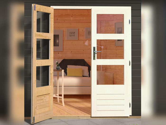 Karibu Gartenhaus Ravenna 1 terragrau, inkl. Fußboden