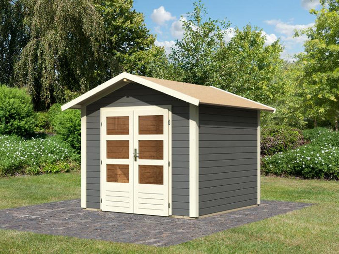 Karibu Gartenhaus Ravenna 1 terragrau