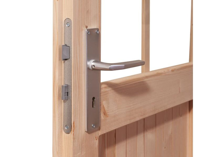 Karibu Gartenhaus Ravenna 2, natur, inkl. Fußboden und Dachschindeln (schwarz)