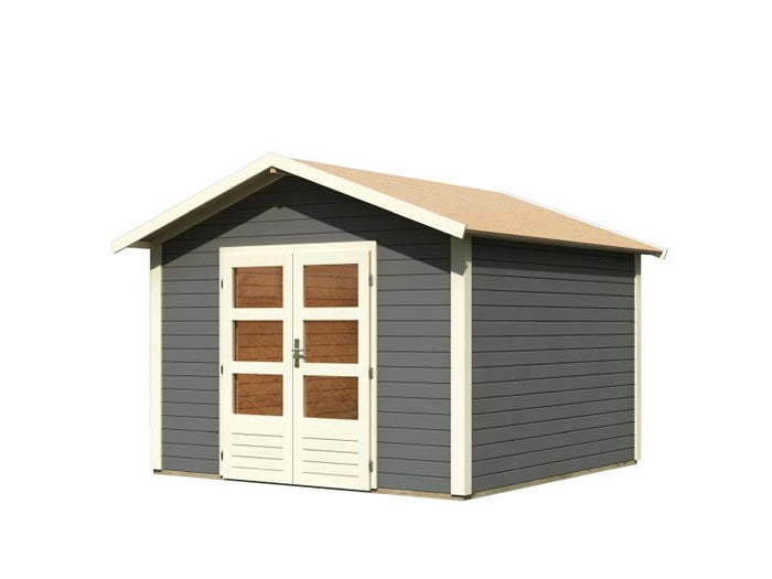 Karibu Gartenhaus Ravenna 3 terragrau, inkl. Fußboden