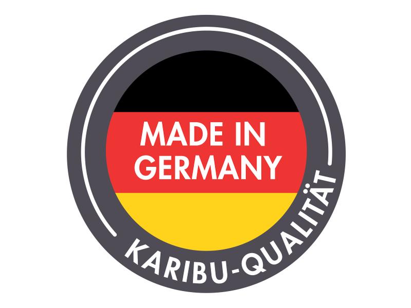 Karibu Gartenhaus Retola 2 , terragrau mit Anbauschrank, inkl. Anbaudach 2,40 Meter