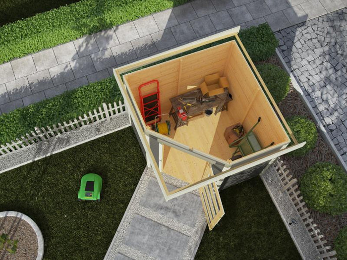 Karibu Gartenhaus Schwandorf 3 terragrau 19 mm