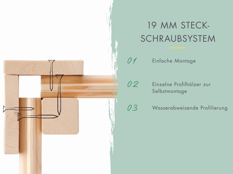 Karibu Gartenhaus Stockach 3 in schwarz