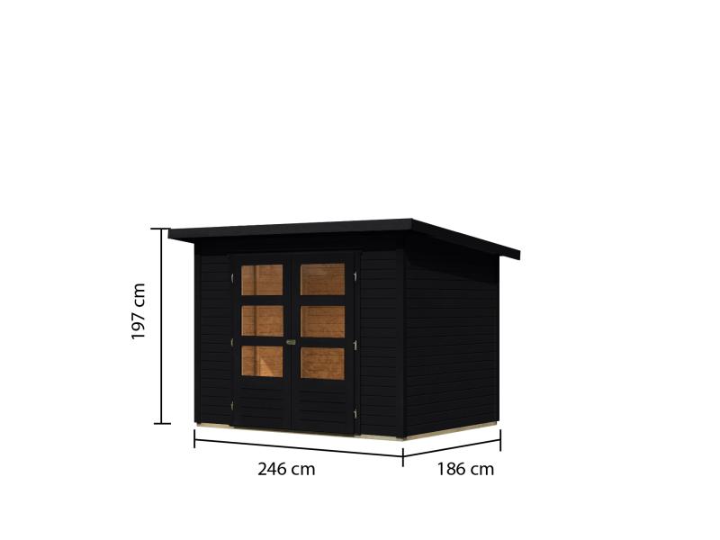 Karibu Gartenhaus Stockach 3 in schwarz