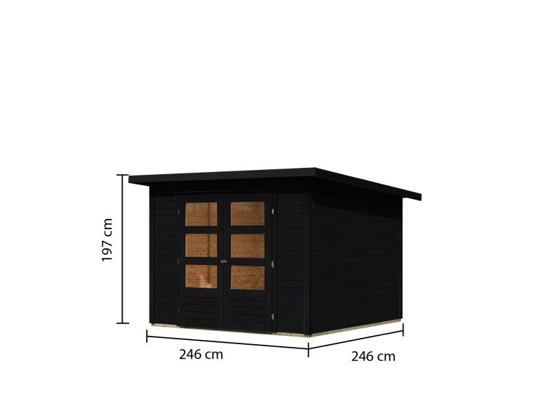 Karibu Gartenhaus Stockach 4 in schwarz