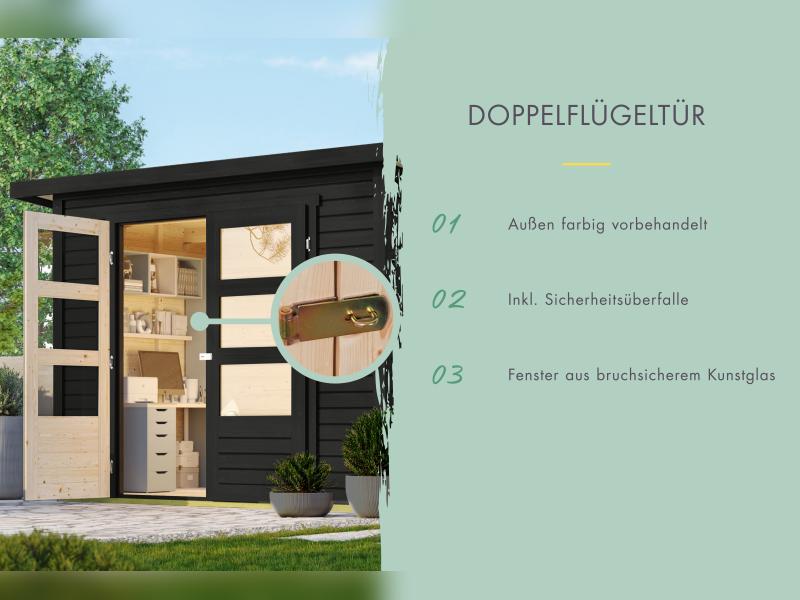 Karibu Gartenhaus Stockach 4 in schwarz