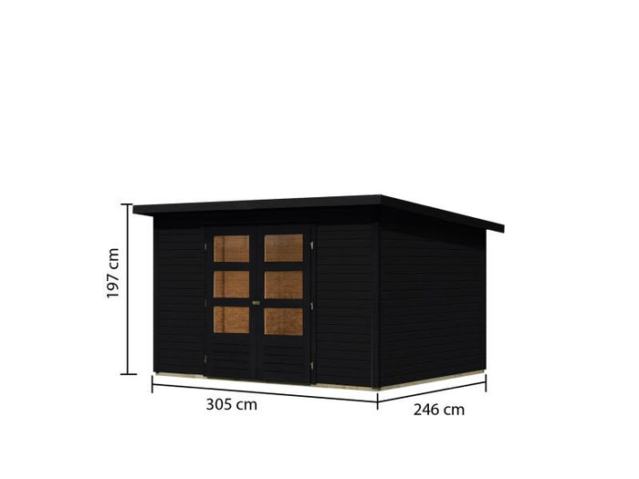 Karibu Gartenhaus Stockach 5 in schwarz