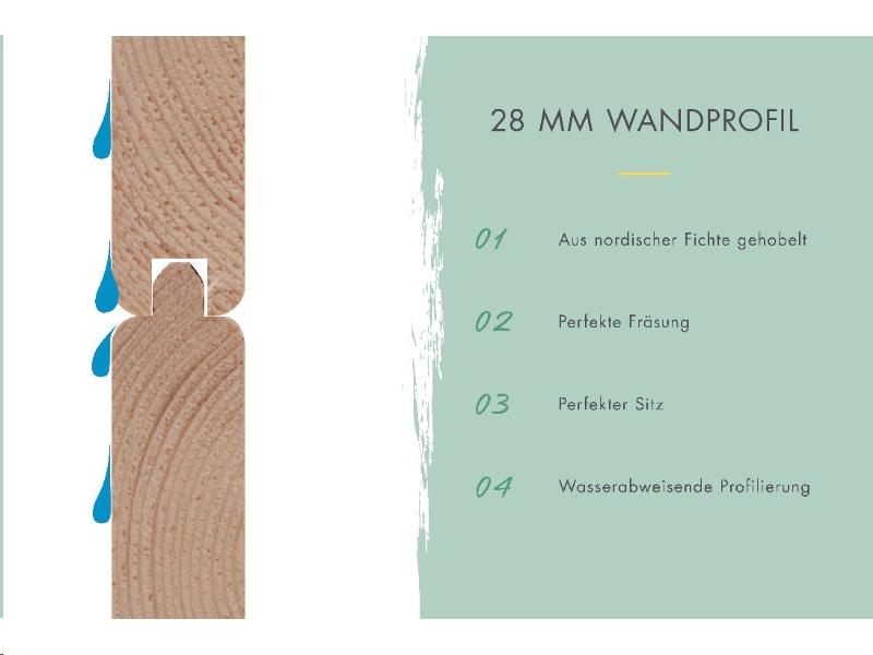 Karibu Gartenhaus Talkau 3 in terragrau 28 mm