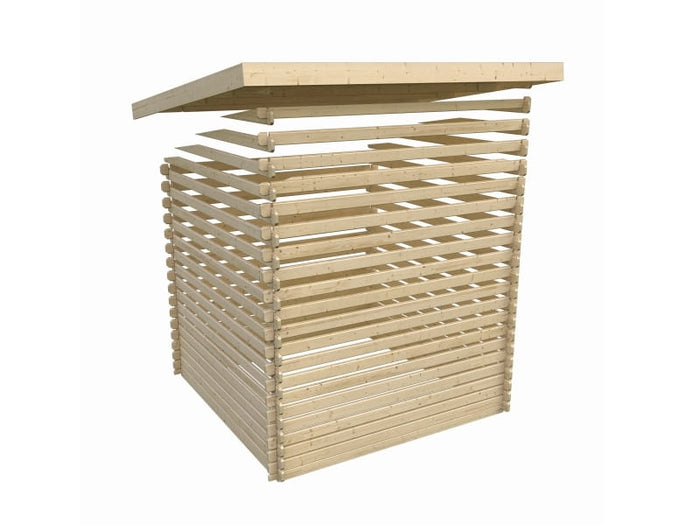 Karibu Gartenhaus Trittau 4 inkl. Anbaudach 3,3 m mit Rückwand