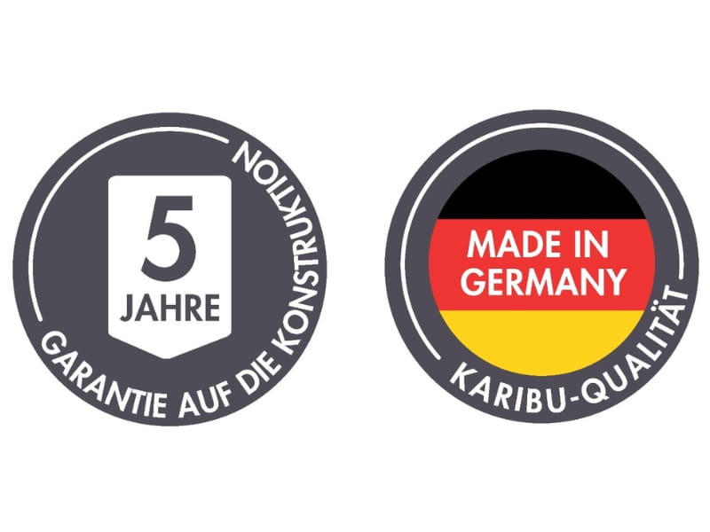 Karibu Gerätehaus Merseburg 3 SET mit Anbaudach, vorvergraut