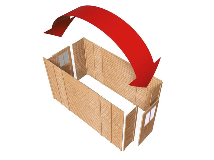 Karibu Geräteraum 2 mit Einzeltür f. Einzelcarport