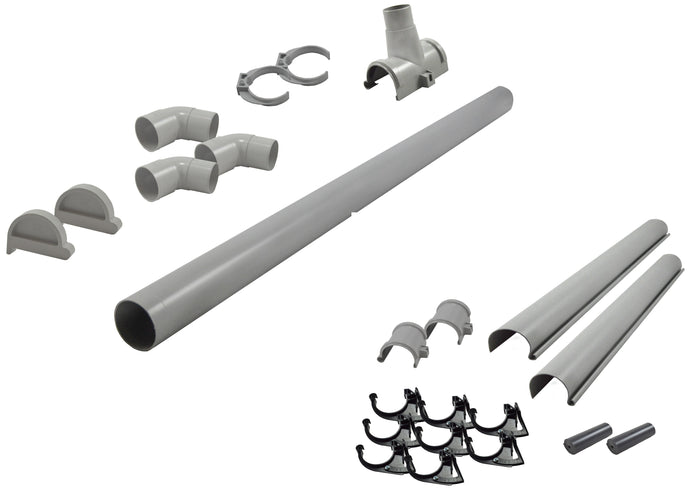 Karibu graue PVC-Dachrinne für Flachdach bis 265 cm Set J