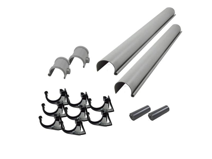 Karibu graue PVC-Dachrinne für Flachdach bis 330 cm Set K