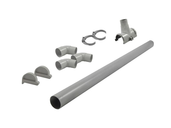 Karibu graue PVC-Dachrinne für Flachdach bis 330 cm Set K