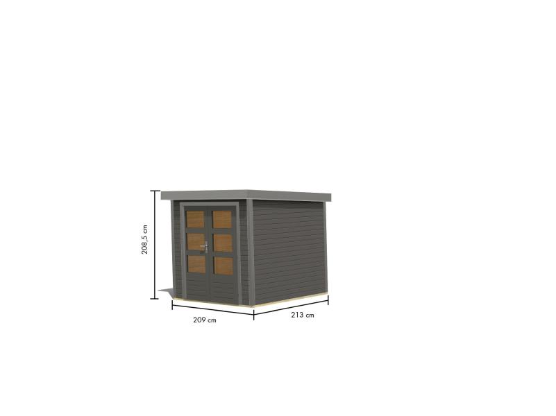 Karibu Hybrid Gartenhaus Jupiter 2 B terragrau/graualuminium