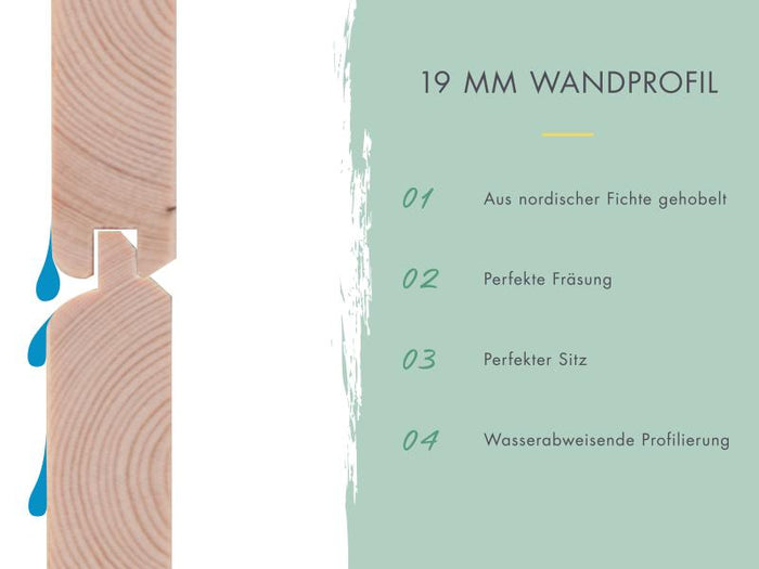 Karibu Hybrid Gartenhaus Jupiter 2 D wassergrau/weiß