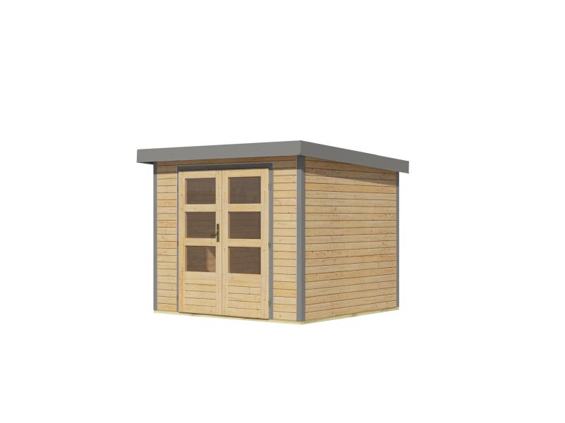 Karibu Hybrid Gartenhaus Jupiter 3 A naturbelassen/graualuminium