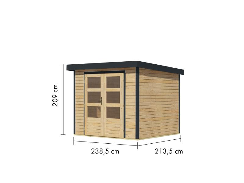Karibu Hybrid Gartenhaus Jupiter 3 A naturbelassen/anthrazit