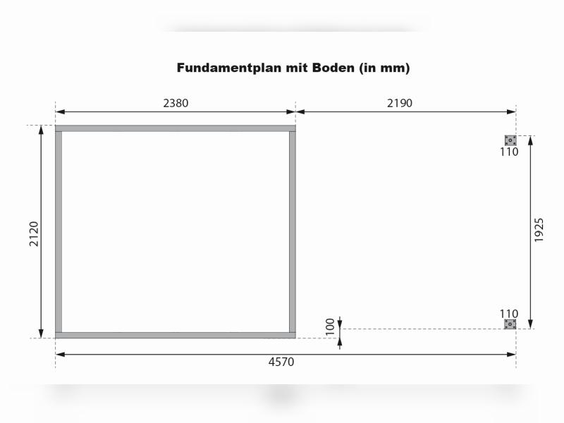Karibu Hybrid Gartenhaus Jupiter 3 D wassergrau/weiß inkl. 2,35 m Anbaudach