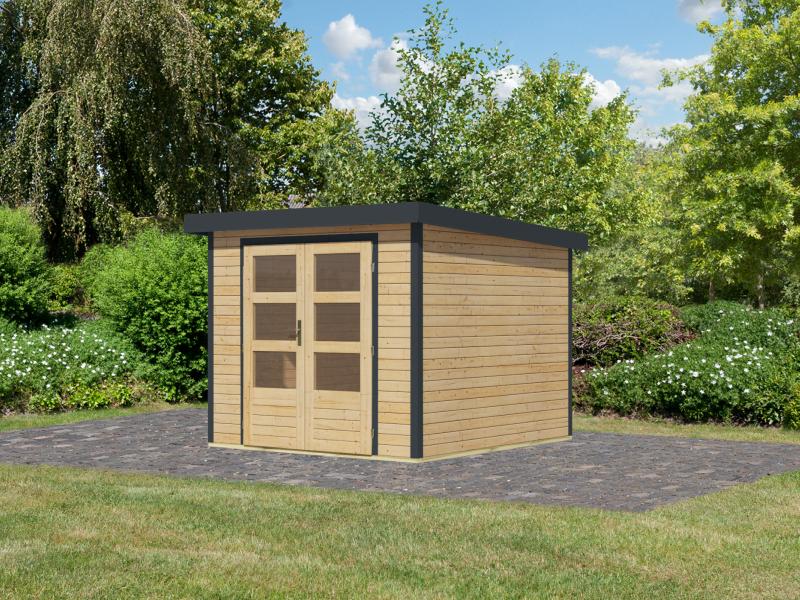 Karibu Hybrid Gartenhaus Jupiter 3,5 A naturbelassen/anthrazit