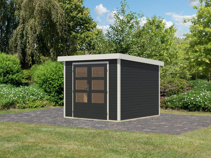 Karibu Hybrid Gartenhaus Jupiter 3,5 C anthrazit/weiß