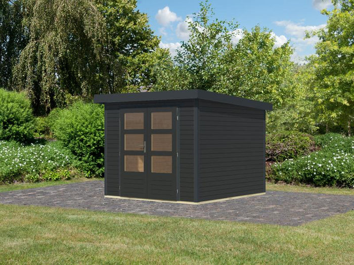 Karibu Hybrid Gartenhaus Jupiter 3,5 C anthrazit/anthrazit