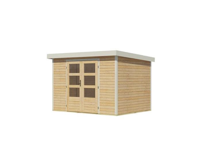 Karibu Hybrid Gartenhaus Jupiter 4 A naturbelassen/weiß