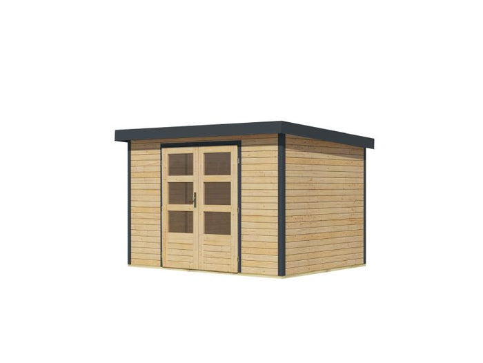 Karibu Hybrid Gartenhaus Jupiter 4 A naturbelassen/anthrazit