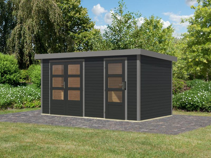 Karibu Hybrid Gartenhaus Merkur 1 C anthrazit/graualuminium