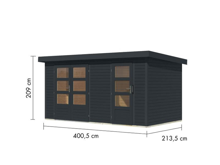 Karibu Hybrid Gartenhaus Merkur 1 C anthrazit/anthrazit