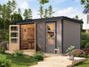 Karibu Hybrid Gartenhaus Merkur 1 D wassergrau/anthrazit
