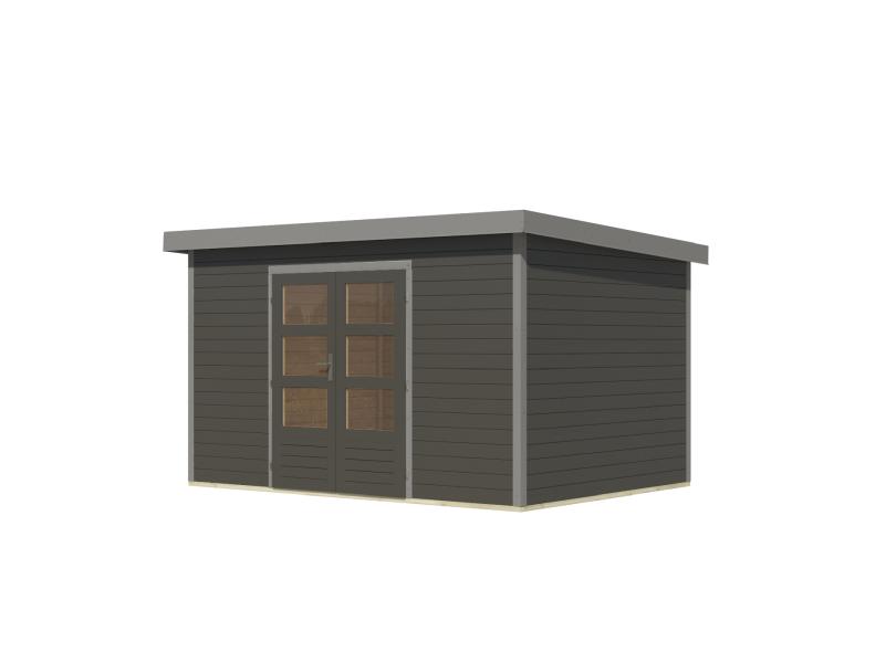 Karibu Hybrid Gartenhaus Pluto 7 B, terragrau/graualuminium, 28 mm