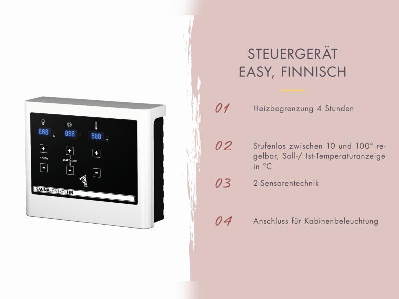 Karibu Hybrid Saunahaus Ares 1, naturbelassen/anthrazit -inkl. 9 kW Ofen ext. Steuerung-