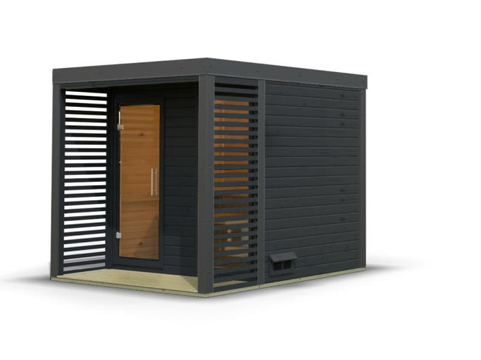 Karibu Hybrid Saunahaus Ares 2, anthrazit/anthrazit -ohne Ofen-