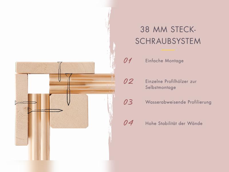 Karibu Hybrid Saunahaus Ares 2, anthrazit/anthrazit -ohne Ofen-