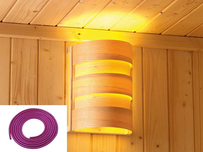 Karibu Leuchten Set mit Saunaleuchte Classic und Anschlusskabel (Starkstrom)