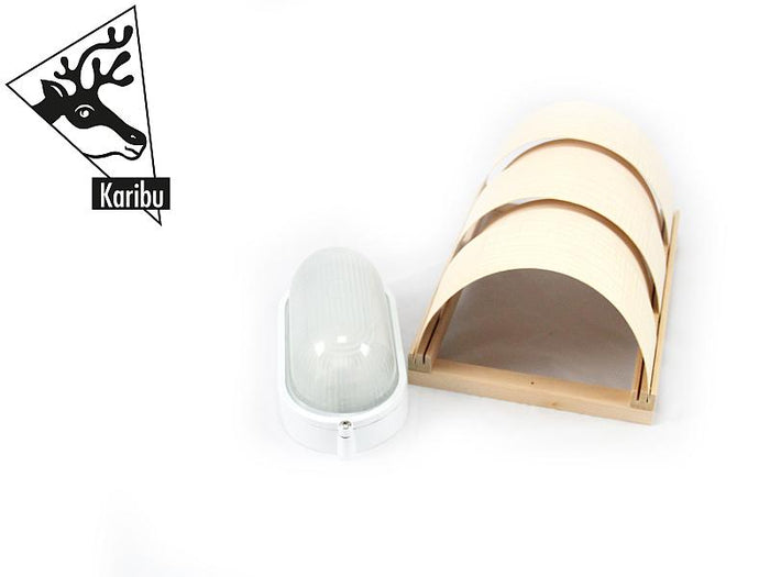 Karibu Leuchten Set mit Saunaleuchte Classic und Anschlusskabel (Starkstrom)
