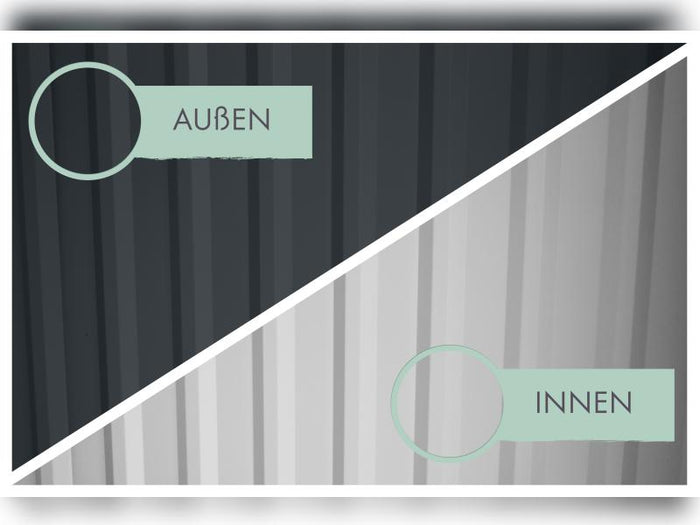 Karibu Metallgerätehaus Osten 2, anthrazit inkl. Anbaudach 2,25 m