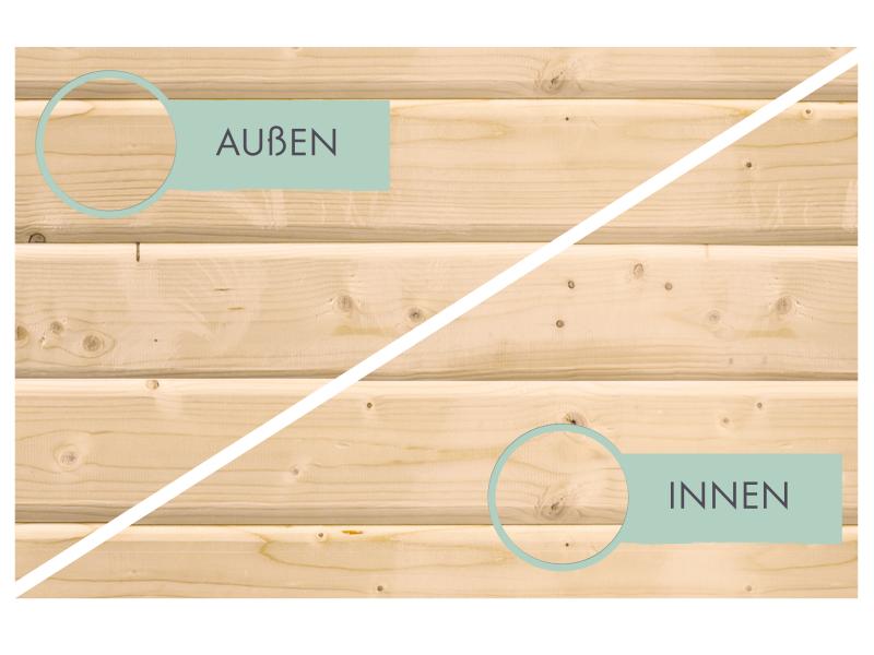 Karibu Mülltonnenbox, natur, für 3 Tonnen inkl. Hochbeet