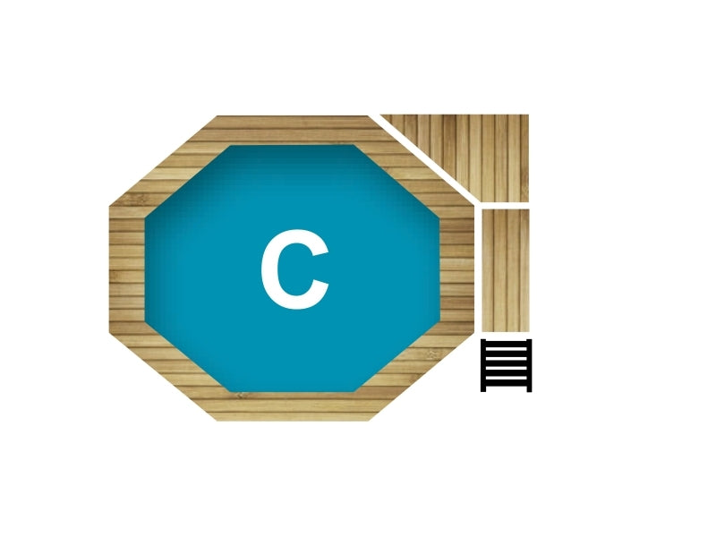 Karibu Pool Modell 1 Variante C, mit Terrasse im Set inkl. Filteranlage und Skimmer