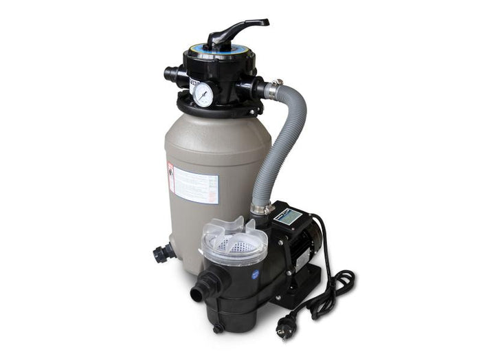 Karibu Pool Modell 1 Variante C, mit Terrasse im Set inkl. Filteranlage und Skimmer