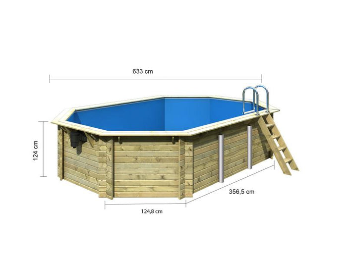 Karibu Pool Modell 4 Variante A, im Set mit Filterpaket groß und Skimmer