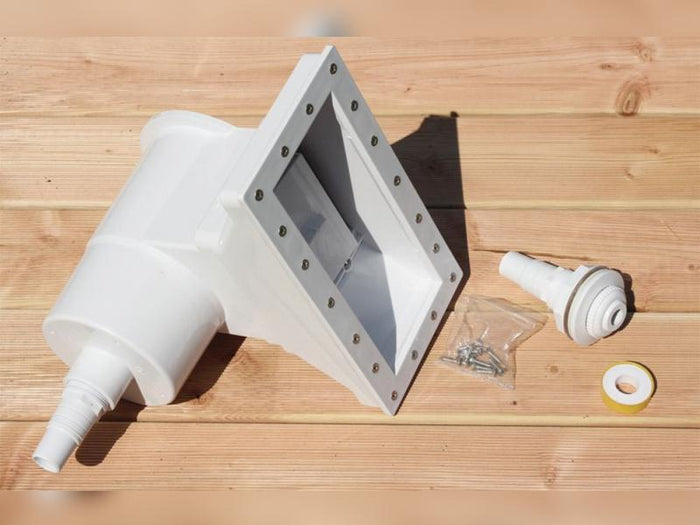 Karibu Pool Modell 4 Variante C, mit Terrasse im Set inkl. Filteranlage groß und Skimmer